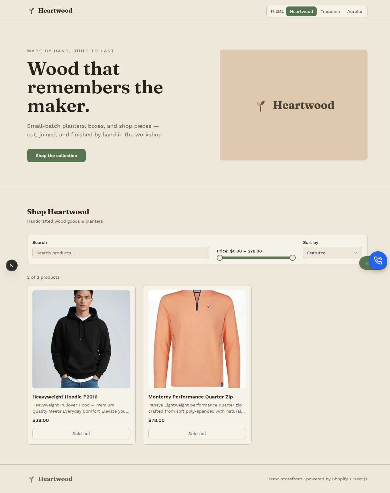 Heartwood — Handcrafted goods online store we built
